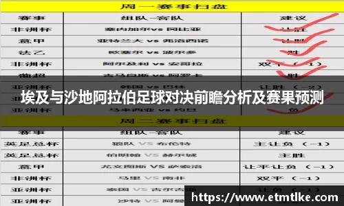 埃及与沙地阿拉伯足球对决前瞻分析及赛果预测